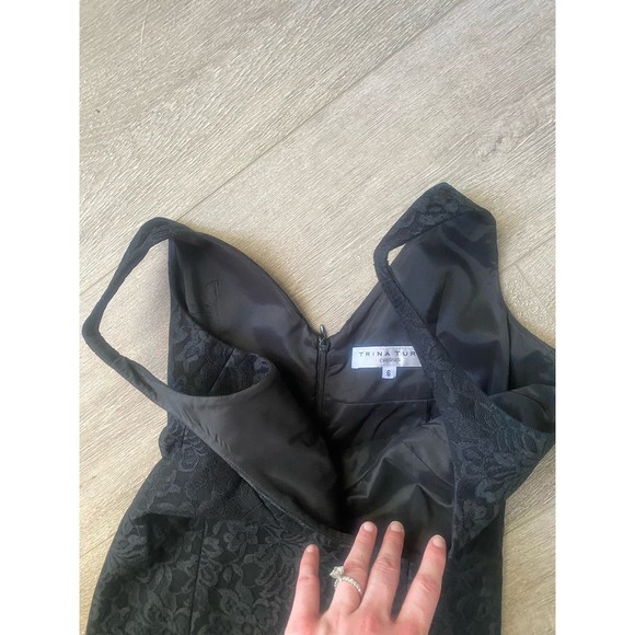 NWOT‎ Trina Turk Black Lace Knee Length Dress Size 6 - Picture 5 of 9